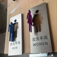 Letrero de Baño Personalizado en Metal Dorado 3D, Letrero de Baño Masculino y Femenino para Hotel, Centro Comercial, Restaurante