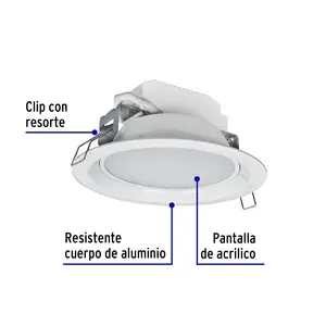 Master con 20 unità Round 6W LED lampada da incasso, luce diurna, Volteck - Product Image 2