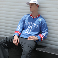 Pull Homme en Coton Personnalisé avec LOGO, Tricot Brodé Décontracté, Col en V, Maillot de Football, Pull d'Hiver en Maille pour Homme