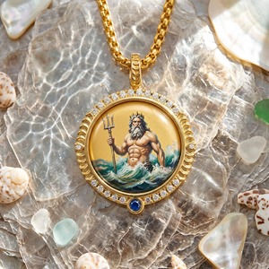 Colgante <span class=keywords><strong>Tridente</strong></span> <span class=keywords><strong>de</strong></span> Poseidón para Vacaciones <span class=keywords><strong>de</strong></span> Verano en la Playa, Amuleto para Viajes en Crucero, Gema Azul <span class=keywords><strong>de</strong></span> Zirconia, Chapado en Oro <span class=keywords><strong>de</strong></span> 18K - Product Image 1