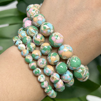 Perles rondes en pierre turquoise bleu-vert naturel AsVrai U pour la fabrication de bijoux, bracelets et colliers DIY