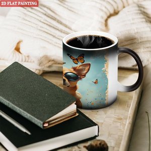 All Weather Household Beverage Mug 11oz Frosted Black <b>Ceramic</b> Heat Activated <b>Cup</b> - Product Image 3