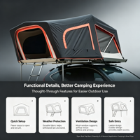 Tente de toit rigide RTT, tente de véhicule portable avec échelle pour camping tout-terrain 4x4, expéditions en pleine nature