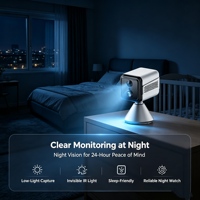 Caméra réseau mini 4G avec carte SIM, caméra rechargeable pour la maison, 3MP, grand angle, vision nocturne infrarouge, détection de mouvement, notification push via application