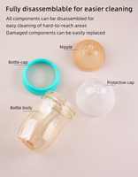 Biberon en silicone de qualité alimentaire sans BPA pour nouveau-né, 240 ml, petite ouverture, large calibre avec tétine pour 0-12 mois