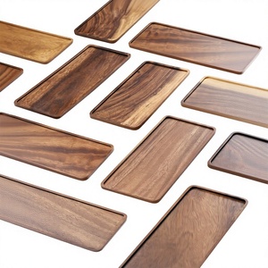 Assiette de service en bois artisanale de qualité supérieure, design classique naturel, compatible lave-vaisselle, écologique, accessoire de toilettage pour animaux, idéal pour les cadeaux - Product Image 4