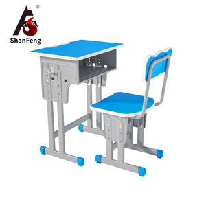 Ensemble de chaise de bureau primaire réglable en hauteur d'école confortable bleue avec matériau en métal plastique <span class=keywords><strong>pour</strong></span> l'étude du bureau à domicile - Product Image 1