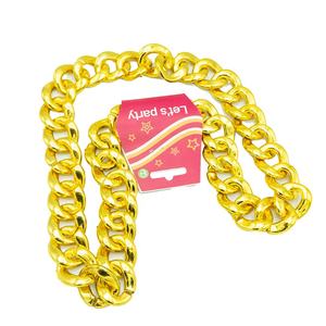 Chunky Color oro Hip Hop acrílico plástico plano grande <span class=keywords><strong>cubano</strong></span> cadena collar disfraz fiesta joyería al por mayor - Product Image 5