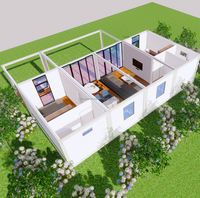 Maison préfabriquée moderne de style ferme en conteneur de 20 pieds, maison modulaire détachable avec dimensions personnalisables pour utilisation en supermarché
