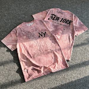 เสื้อยืดทรงบ็อกซี่โอเวอร์ไซส์แบบยูนิเซ็กซ์ พิมพ์ลายตัวอักษรด้วยเทคนิคซิลค์สกรีน ดีไซน์แบบย้อมสีไท-ได น้ำหนัก 220 กรัม ซักแล้ว รุ่นใหม่สไตล์อเมริกัน ปี 2026 - Product Image 2