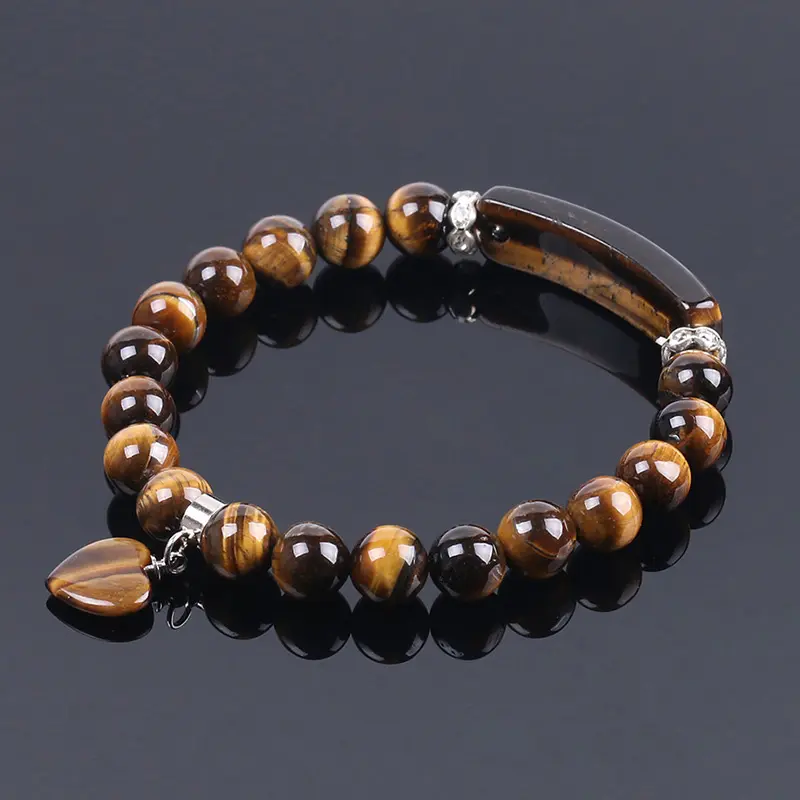 ร้อนขายที่มีสีสันหินสร้อยข้อมือลูกปัด Rhodonite ธรรมชาติ 8 มม.หินลูกปัด Charms สร้อยข้อมือสําหรับสตรี