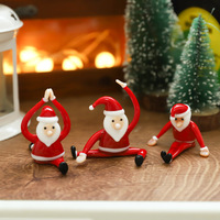 Figurines de Noël artisanales en verre soufflé de Murano, rouge, 6 cm, décoratives pour table, cadeaux de fêtes, yoga, danse