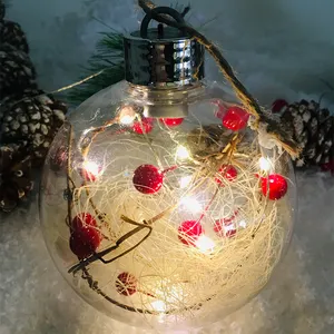 Weihnachts dekoration Sisal Seil Beeren Tannenzapfen Fee führte kleine Kugel Licht