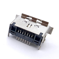 Connecteur femelle SATA Soulin 7 broches, prise 90 degrés DIP avec contact en laiton et bords droits pour application sur circuit imprimé