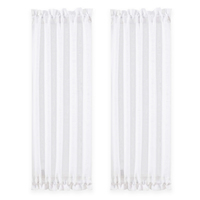 Rideaux blancs semi-transparents pour porte française, rideau en gaze douce et écologique