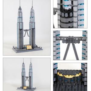 Bloques de Construcción de Plástico OEM, Modelo de las Torres Gemelas de Petronas, Juguete Creativo, Regalo para Entusiastas de la Arquitectura, Venta al Por Mayor - Product Image 3