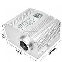 Kit de plafonnier étoilé 10W RGBW avec générateur de fibres optiques scintillantes, boîtier argenté, éclairage d'ambiance pour toit de voiture, contrôle par application
