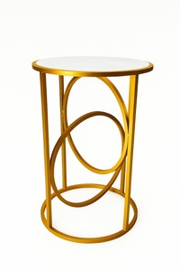 Petite table à thé ronde en fer moderne nordique de luxe créative simple couleur dorée Table à thé en fer pour salon canapé côté - Product Image 2