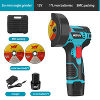 Mini-meuleuse d'angle électrique portable 12V, petite machine de découpe sans fil de 3 pouces pour le bricolage à domicile, polisseuse à batterie lithium rechargeable