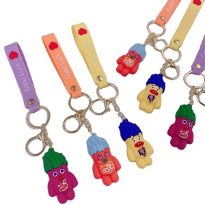 Custom Logo 2D 3D Cute Anime PVC Silicone Rubber Sneaker Keychains & Carabiners Promotional Accessories As Gift