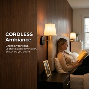 Lámpara de Pared LED Moderna con Pantalla Cónica, Interruptor Táctil, Inalámbrica, Recargable, Desmontable, Sin Necesidad de Taladrar, para Dormitorio, Pasillo, Escalera - Product Image 5