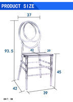 Chaises Chiavari Phoenix en résine plastique transparente pour mariage, événement, hôtel, salle à manger, utilisation en extérieur, style Tifany, chaise Typhani