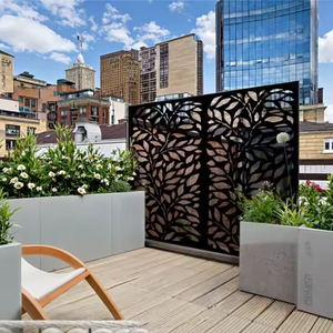 Pantalla de Jardín de Acero Corten para Exteriores, Valla Metálica Resistente a la Intemperie, Protector de Privacidad, Cercado de Seguridad, Altura Personalizable - Product Image 2