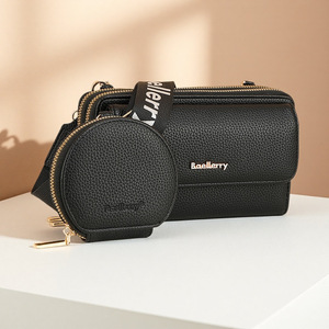 Portefeuille pour femme Baellerry avec texture grainée, sac bandoulière antivol, sac à bandoulière carré horizontal pour un usage quotidien - Product Image 1