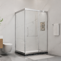 Cabine de douche carrée en acier inoxydable 304 avec verre de 6 mm pour salle de bain