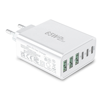 Chargeur HNT GaN 65w PD, source d'alimentation, chargeur USB pour ordinateur portable, 6 ports, type C, charge rapide pour iPhone, Samsung Galaxy S25 S24