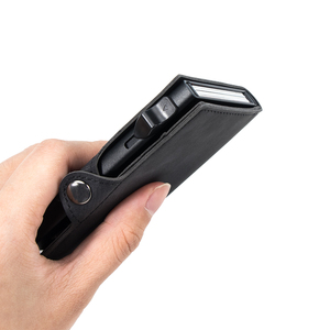 Minimalist Pop Out PU Leather <b>Men</b> <b>RFID</b> Blocking Slide <b>Wallet</b> ID Card Holder <b>Men</b> Money Clip Smart <b>Wallet</b> - Product Image 4