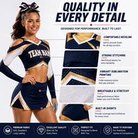 Seragam Cheerleading Custom Seamless Fusing untuk Tim Sekolah, Cetak Sublimasi untuk Kompetisi dengan Logo Custom - Buatan China