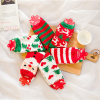 Hiver Intérieur Confortable Doux et Chaud Lit de Sommeil Crew Fluffy Fuzzy Christmas Socks Antidérapant Custom Fuzzy Christmas Socks