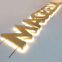 Enseignes LED 3D personnalisées Kelly en acier inoxydable, étanches IP65, pour intérieur, logo mural, signalétique de devanture, publicité électronique