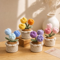 Plante artificielle mini tendance unique à plusieurs têtes en fil doux pour la fête des enseignants, les anniversaires et la décoration intérieure – Idée cadeau