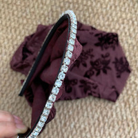 Serre-tête en tissu floqué rose bordeaux avec perles, style gothique sombre, accessoires pour cheveux pour séance photo d'Halloween, vente en gros