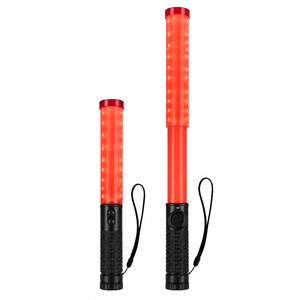 Bastone di Segnalazione LED per Controllo del Traffico con Luci Lampeggianti e Fischietto Retrattile <span class=keywords><strong>Estensibile</strong></span> - Product Image 1