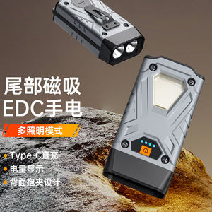 ไฟฉายอลูมิเนียมอัลลอยด์แบบ LED คู่ ชาร์จได้ พร้อมไฟแสดงสถานะแบตเตอรี่ คลิปหนีบปากกา ใช้กลางแจ้ง - Product Image 1