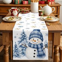 Chemin de table de Noël, nouveau design tendance, motif géométrique, 100% polyester, lavable, style américain, pour fêtes et restaurants