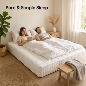 Colchón Híbrido Desmontable de 22cm con Muelles Ensacados, Sin Pegamento, Acolchado de Yute Desmontable, Firme, Comprimido al Vacío, Venta al por Mayor para Dormitorios - Product Image 1