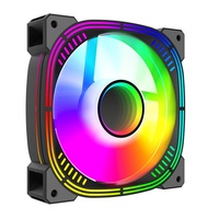 Ventilador de CPU para Juegos Reverse Blade Negro de 120 mm, 120x120x25 mm, PWM 5V 3PIN ARGB, Rodamiento de Aceite, Bajo Ruido 23dBA, 45CFM, para Caja de PC 12
