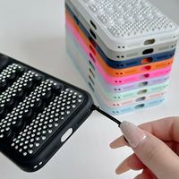 Coque de téléphone tendance anti-chute en TPU à motif écailles de poisson et diamants pour filles, personnalisée en usine, pour iPhone 18 17 16 15 Pro Max 17E