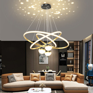 <span class=keywords><strong>Lampadario</strong></span> LED Moderno Nordico con Altezza Regolabile, Sfera Creativa Effetto Cielo Stellato per Soggiorno, Camera da Letto o Sala da Pranzo - Product Image 2