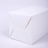 Petite boîte à cartes blanche personnalisée pour vernis à ongles, emballage en carton carré de couleur unie avec impression de gaufrage