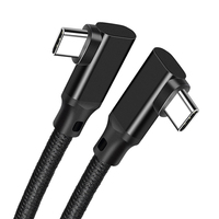 Kustomisasi kabel tipe-c siku-siku ganda 2m 100W 20Gbps 4K 60HZ tersedia