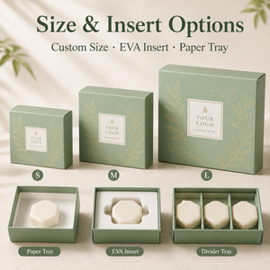 Boîtes cadeaux pliables personnalisées avec impression feuille or vert sauge et logo personnalisé - Product Image 5