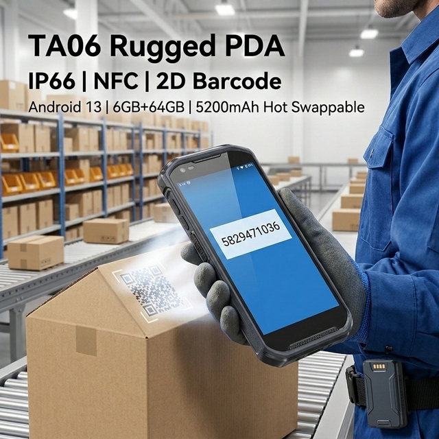 EFFON TA06 Android 13 PDA 5.5" 6GB 64GB 2D Barcode Reader with NFC-CE RoHS GDPR Ready for Warehouse Inventory