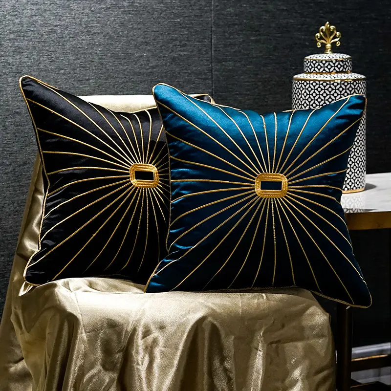 amazon hot sale sun flower design imitated silk fabric lumbar support pillow cushion cover