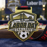 Médaille sportive personnalisée de haute qualité en métal, logo émaillé 3D, médailles de football en alliage de zinc pour événements et souvenirs
