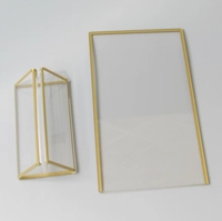 Soporte de exhibición de tamaño personalizado A4 A5 A6, soporte de menú, soporte de letrero acrílico con borde dorado, soportes para números de mesa de boda